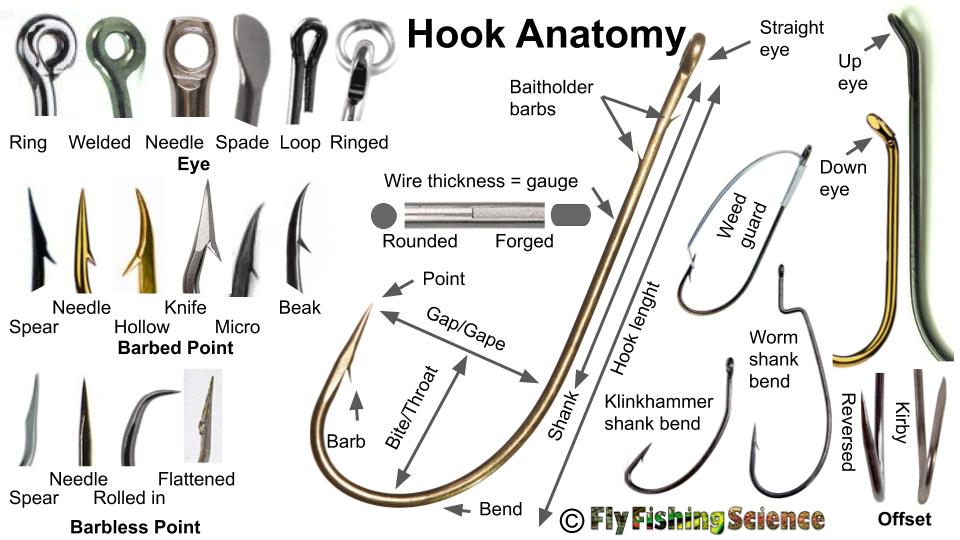 Anatomy of a fishing hook – Fly Fishing Science
